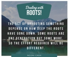 The act of uprooting